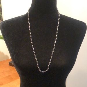 Ann Taylor necklace gunmetal & sparkling faux-diamonds
